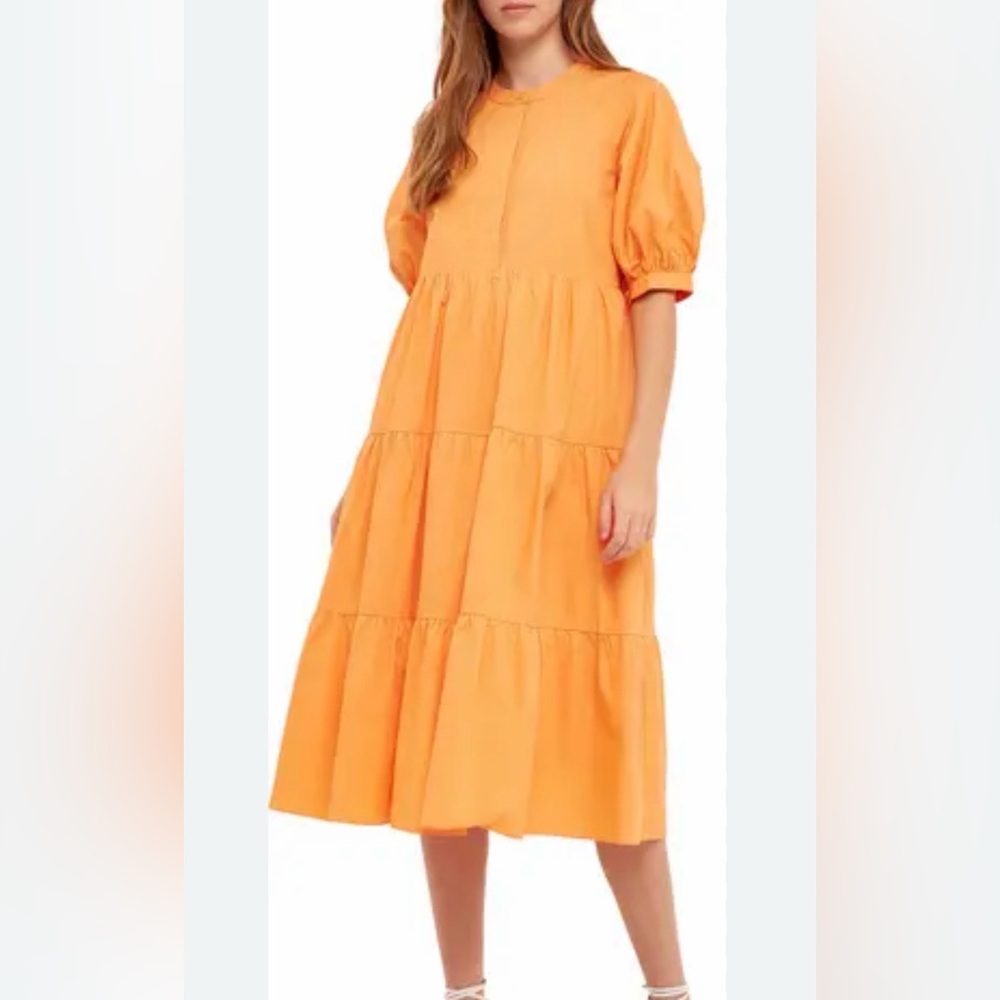 English Factory Vibrant tangerine Orange Dress size large